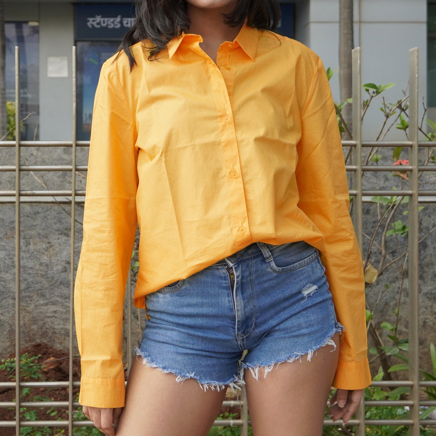 Yellow cotton shirt