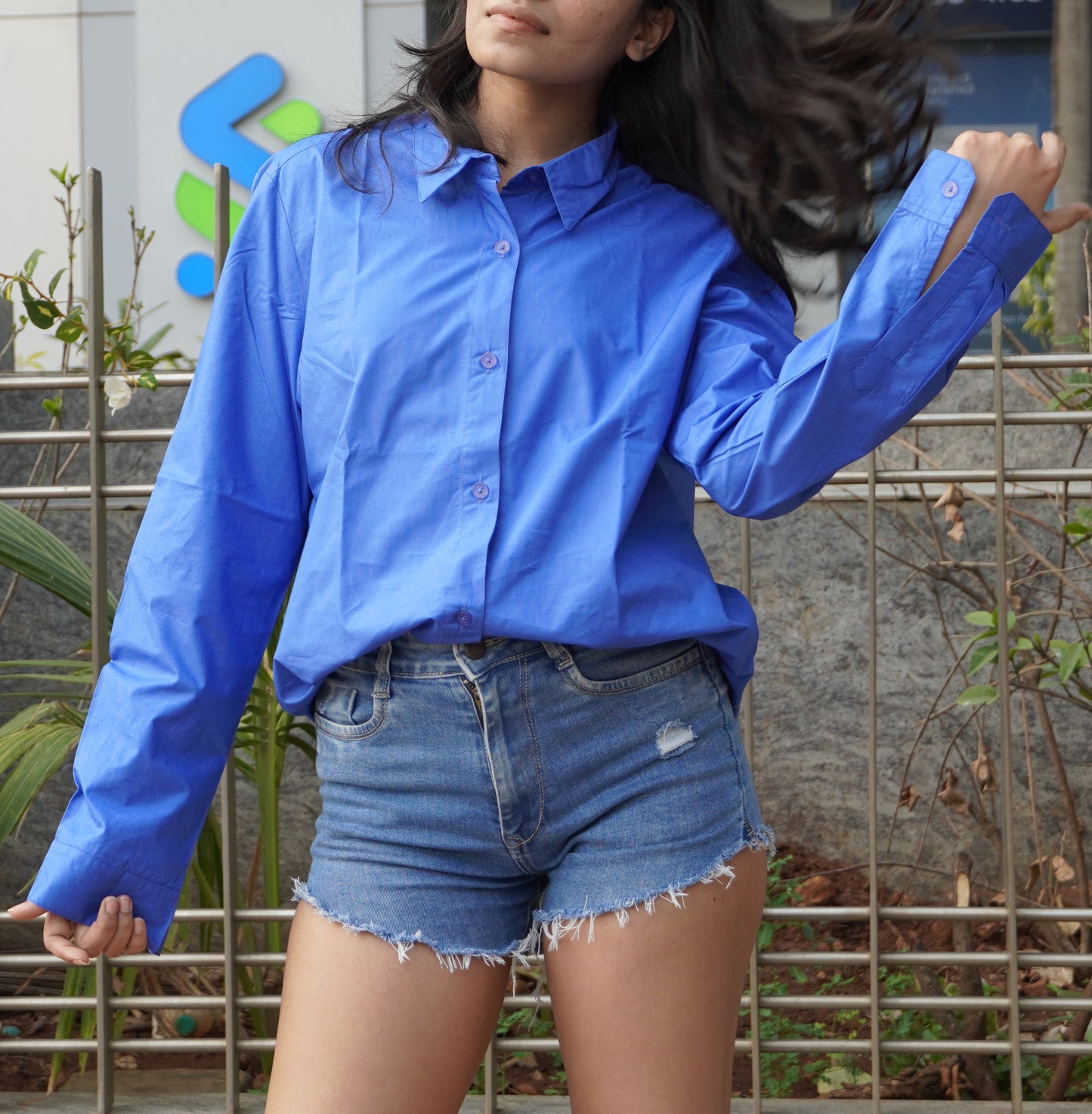 Blue cotton shirt