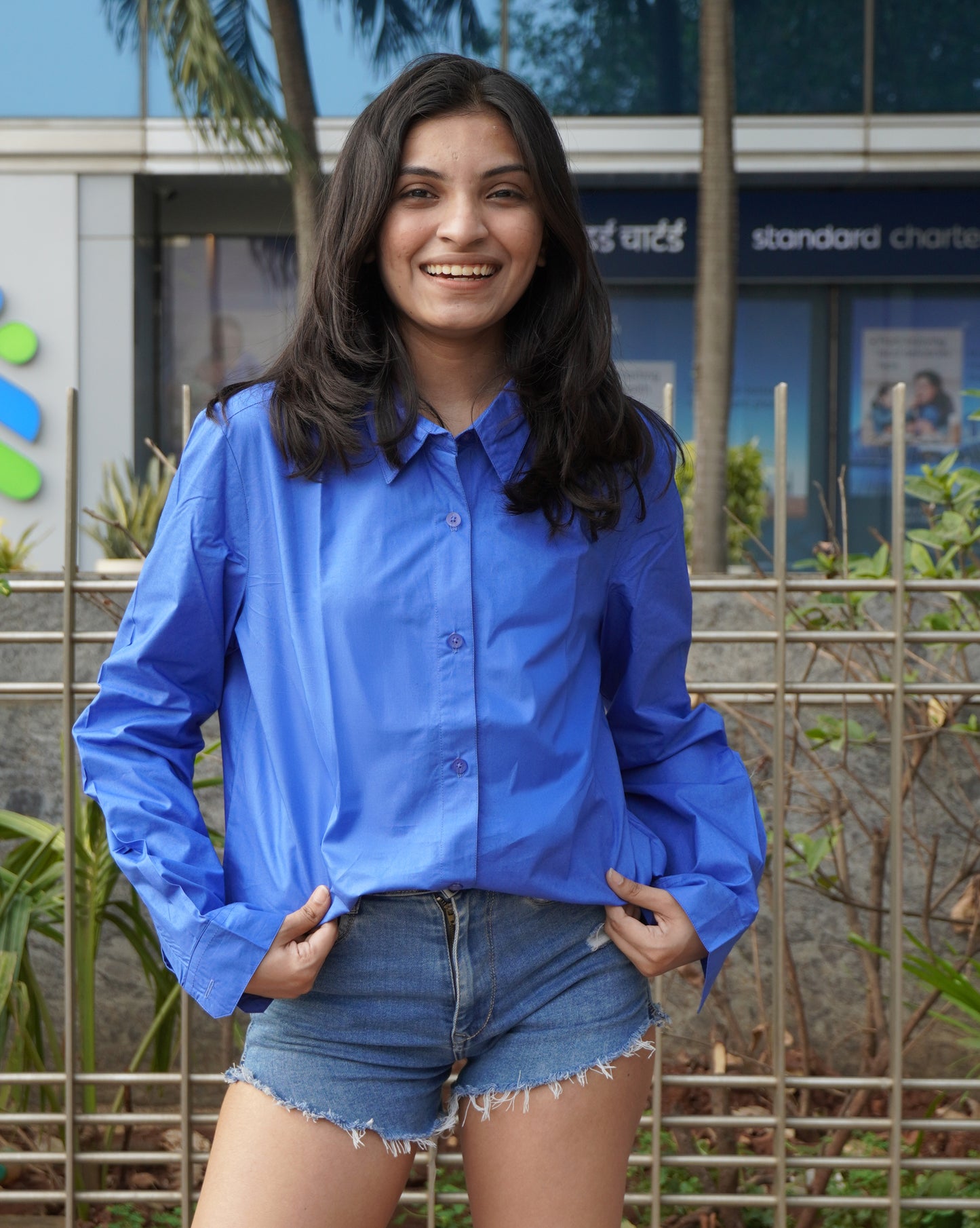 Blue cotton shirt