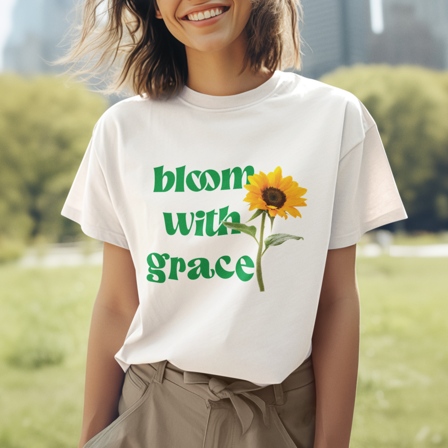 bloom with grace t-shirt