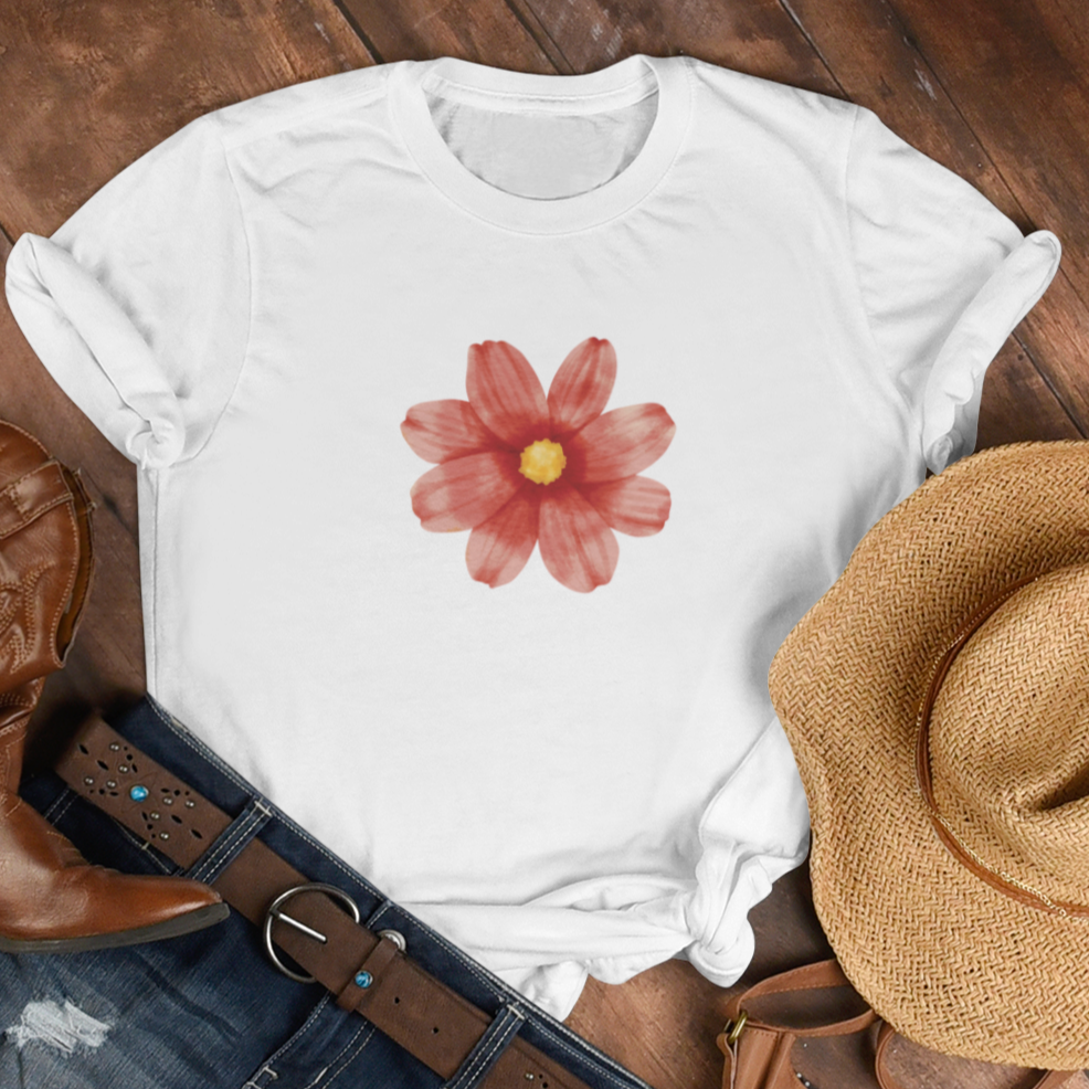 red flower t-shirt