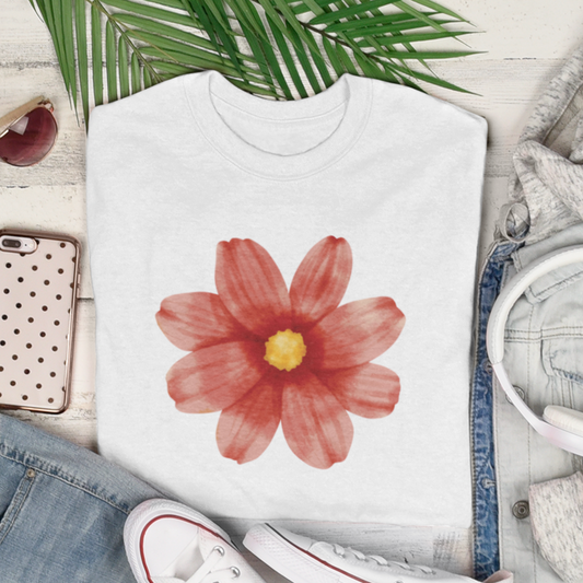 red flower t-shirt